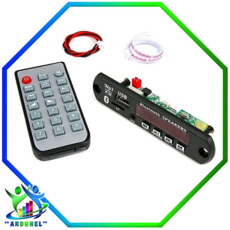 MODULO REPRODUCTOR  MP3 12V  RECEPTOR - BLUETOOTH - DECODIFICADOR CON CONTROL REMOTO