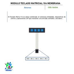 MODULO TECLADO MATRICIAL DE 1x4 MENBRANA MODULO TECLADO MATRICIAL DE 1x4 MENBRANA