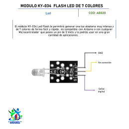 MODULO KY-034 FLASH LED DE 7 COLORES MODULO KY-034 FLASH LED DE 7 COLORES