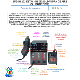 SUGON 202 ESTACION DE SOLDADURA DE AIRE CALIENTE 2 EN 1